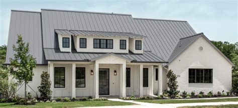 old town gray metal roof on white house|old town metal roofing.